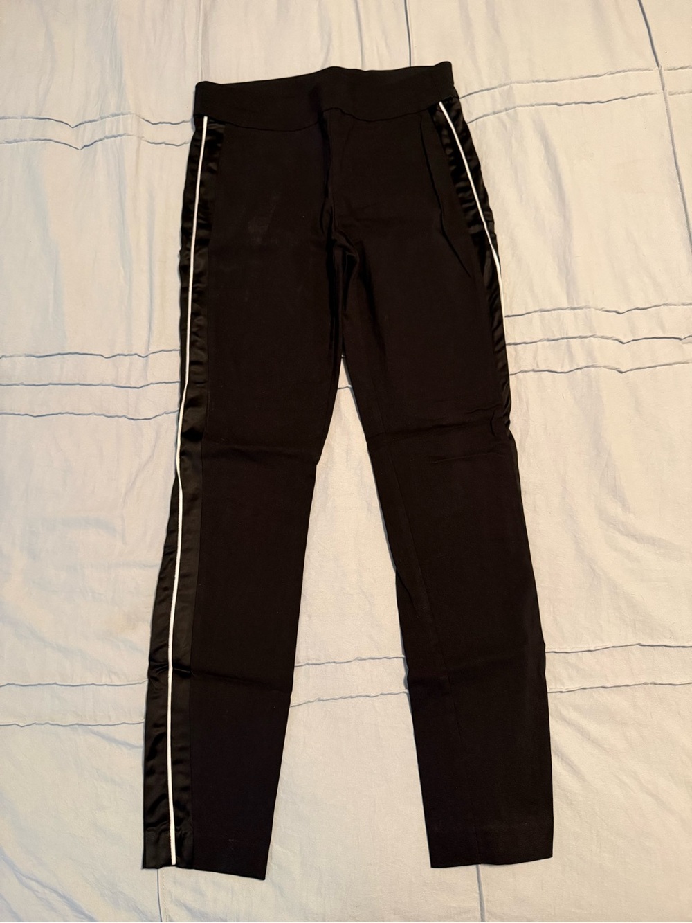 Black Skinny Pants with Side Stripe